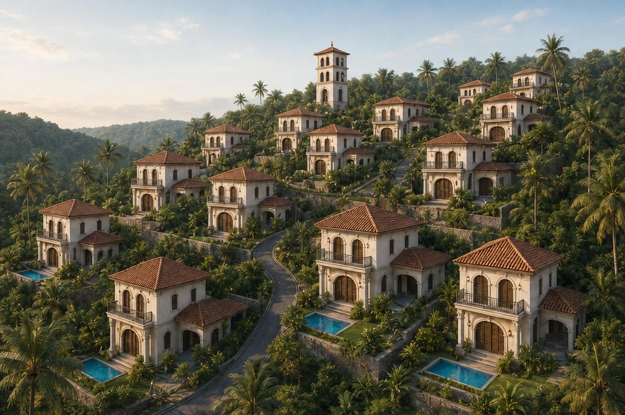 Street view of the villas